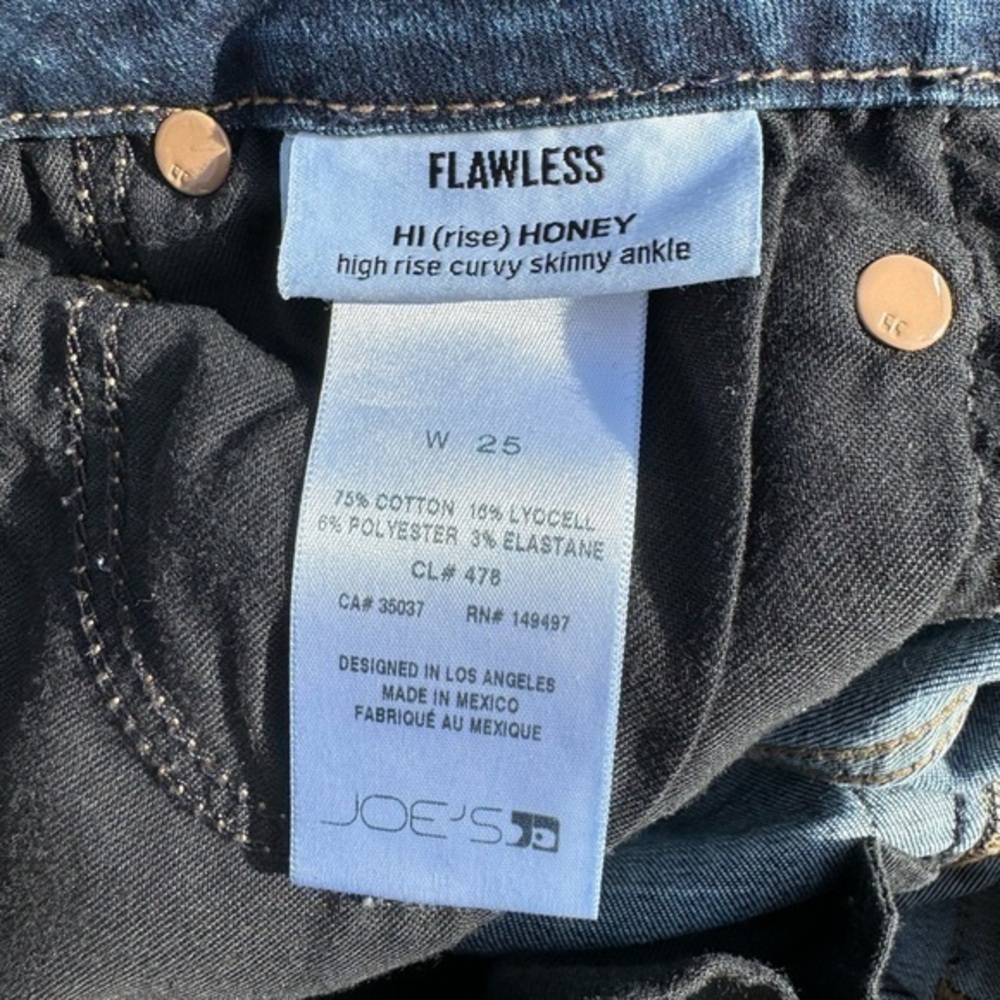 Joe’s Jeans FLAWLESS HI(rise) HONEY High Rise Curvy Skinny Ankle Jeans (Size 25) - Picture 9 of 11